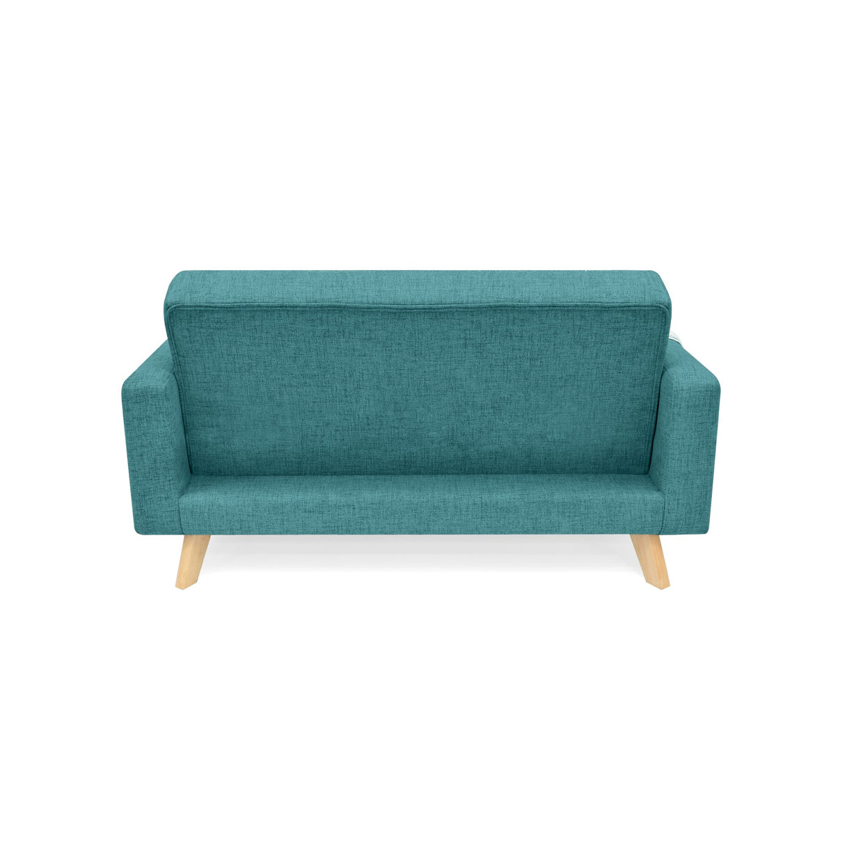 Sofá Barza Petróleo Eureka y Matiz Natural 150x82cm de Dos Puestos con Apoya Brazos