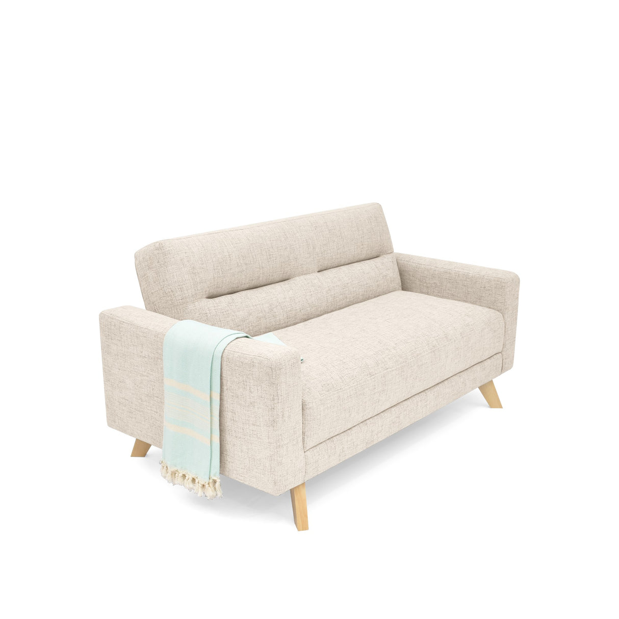 Sofá Barza Trigo Dicosta y Matiz Natural 150x82cm de Dos Puestos con Apoya Brazos