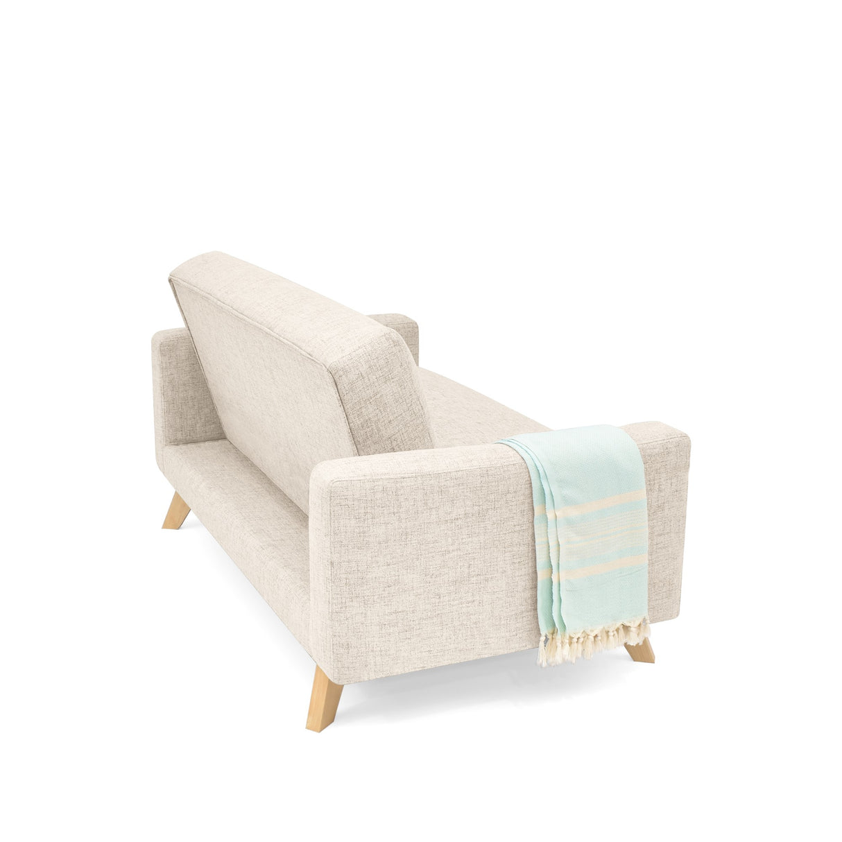 Sofá Barza Trigo Dicosta y Matiz Natural 150x82cm de Dos Puestos con Apoya Brazos