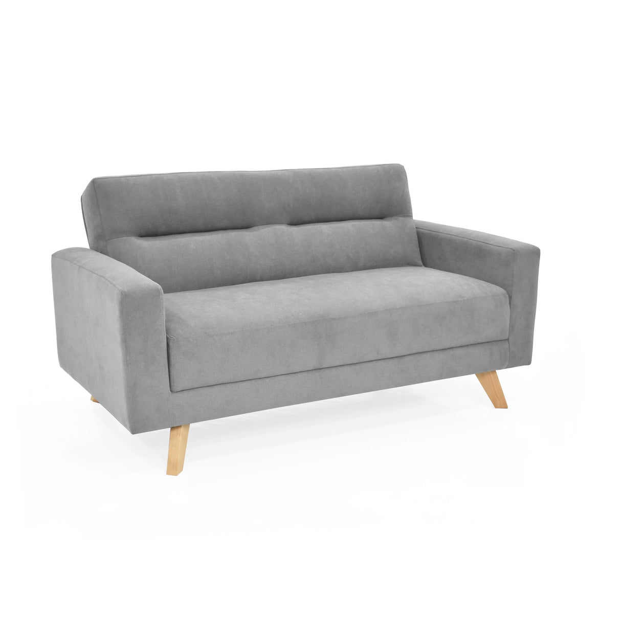 Sofá Barza Plata Dorsey y Matiz Natural 150x82cm de Dos Puestos con Apoya Brazos