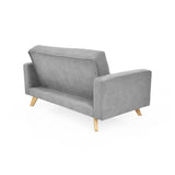 Sofá Barza Plata Dorsey y Matiz Natural 150x82cm de Dos Puestos con Apoya Brazos
