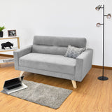 Sofá Barza Plata Dorsey y Matiz Natural 150x82cm de Dos Puestos con Apoya Brazos