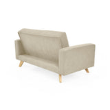 Sofá Barza Taupe Dorsey y Matiz Natural 150x82cm de Dos Puestos con Apoya Brazos