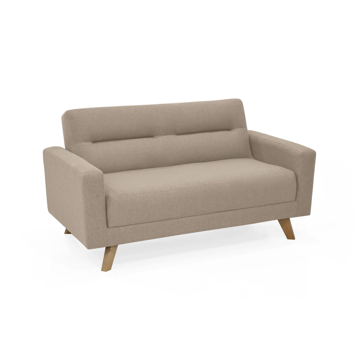 Sofá Barza Beige Duster y Matiz Natural 150x82cm de Dos Puestos con Apoya Brazos