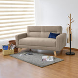 Sofá Barza Beige Duster y Matiz Natural 150x82cm de Dos Puestos con Apoya Brazos