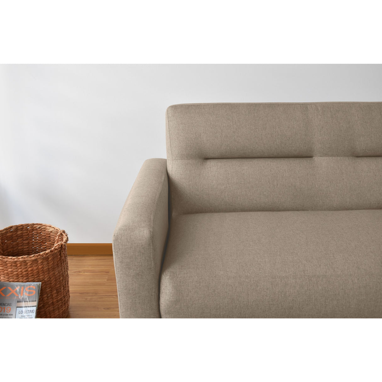 Sofá Barza Beige Duster y Matiz Natural 150x82cm de Dos Puestos con Apoya Brazos