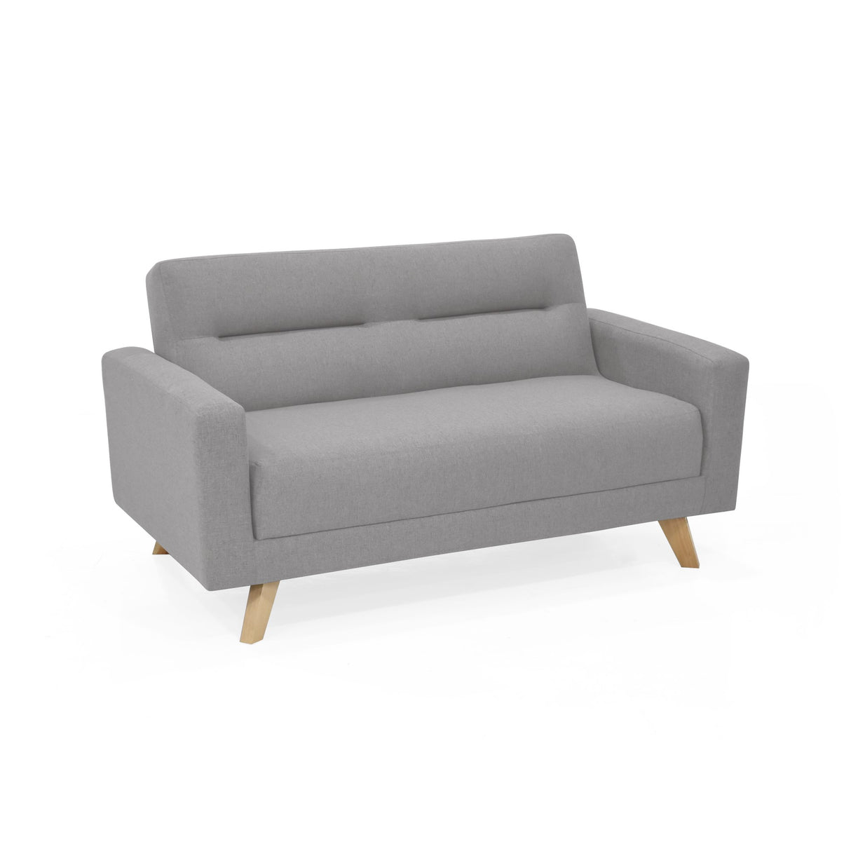 Sofá Barza Plata Duster y Matiz Natural 150x82cm de Dos Puestos con Apoya Brazos