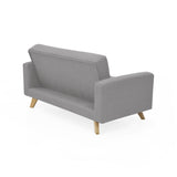 Sofá Barza Plata Duster y Matiz Natural 150x82cm de Dos Puestos con Apoya Brazos