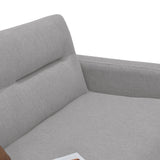 Sofá Barza Plata Duster y Matiz Natural 150x82cm de Dos Puestos con Apoya Brazos