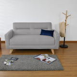 Sofá Barza Plata Duster y Matiz Natural 150x82cm de Dos Puestos con Apoya Brazos