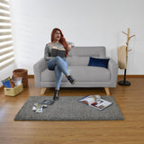 Sofá Barza Plata Duster y Matiz Natural 150x82cm de Dos Puestos con Apoya Brazos