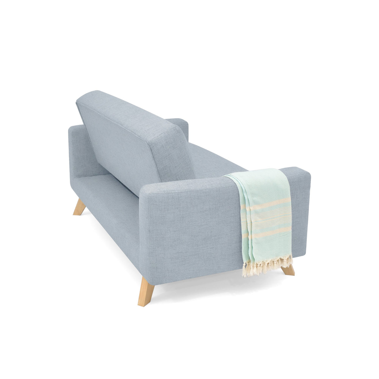 Sofá Barza Plata Eureka y Matiz Natural 150x82cm de Dos Puestos con Apoya Brazos