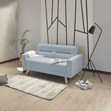 Sofá Barza Plata Eureka y Matiz Natural 150x82cm de Dos Puestos con Apoya Brazos