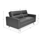 Sofá Barza Plata Eureka y Matiz Natural 150x82cm de Dos Puestos con Apoya Brazos