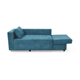 Sofá Cama Baxter Azul Sky 160x68cm de Tres Puestos con Apoya Brazos
