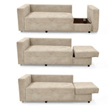 Sofá Cama Baxter Beige Sky 160x68cm de Tres Puestos con Apoya Brazos