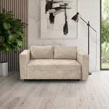 Sofá Cama Baxter Beige Sky 160x68cm de Tres Puestos con Apoya Brazos