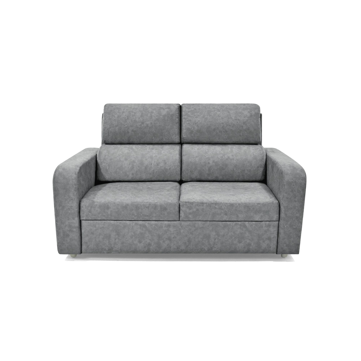 Sofá Bethel Gris Sky y Madera Cromo 148x95cm de Dos Puestos con Apoya Brazos