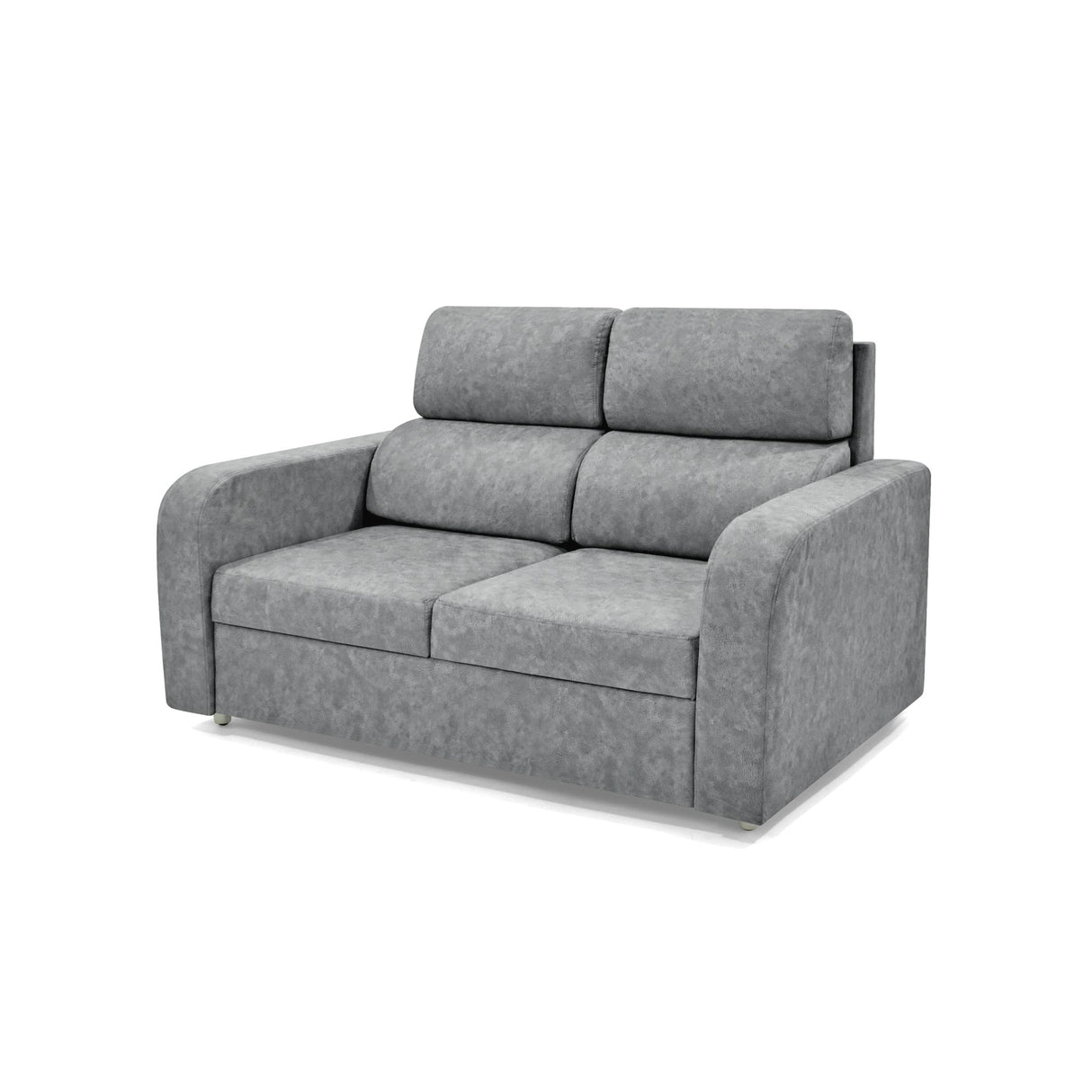 Sofá Bethel Gris Sky y Madera Cromo 148x95cm de Dos Puestos con Apoya Brazos