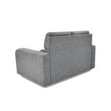 Sofá Bethel Gris Sky y Madera Cromo 148x95cm de Dos Puestos con Apoya Brazos