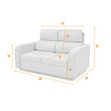 Sofá Bethel Gris Sky y Madera Cromo 148x95cm de Dos Puestos con Apoya Brazos