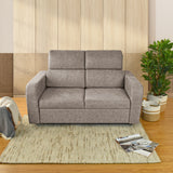 Sofá Bethel Taupe Sky y Madera Cromo 148x95cm de Dos Puestos con Apoya Brazos