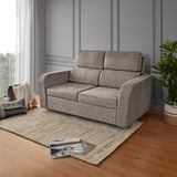 Sofá Bethel Taupe Sky y Madera Cromo 148x95cm de Dos Puestos con Apoya Brazos