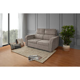 Sofá Bethel Taupe Sky y Madera Cromo 148x95cm de Dos Puestos con Apoya Brazos