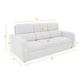 Sofá Bethel Acero Dicosta y Madera Cromo 207x95cm de Tres Puestos con Apoya Brazos