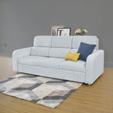 Sofá Bethel Acero Dicosta y Madera Cromo 207x95cm de Tres Puestos con Apoya Brazos