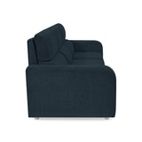 Sofá Bethel Plomo Eureka y Madera Cromo 207x95cm de Tres Puestos con Apoya Brazos
