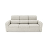 Sofá Bethel Taupe Dicosta y Madera Cromo 207x95cm de Tres Puestos con Apoya Brazos