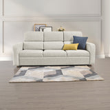 Sofá Bethel Taupe Dicosta y Madera Cromo 207x95cm de Tres Puestos con Apoya Brazos