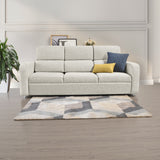 Sofá Bethel Taupe Dicosta y Madera Cromo 207x95cm de Tres Puestos con Apoya Brazos