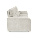 Sofá Bethel Taupe Dicosta y Madera Cromo 207x95cm de Tres Puestos con Apoya Brazos