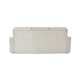Sofá Bethel Taupe Dicosta y Madera Cromo 207x95cm de Tres Puestos con Apoya Brazos