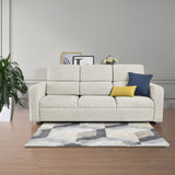Sofá Bethel Taupe Dicosta y Madera Cromo 207x95cm de Tres Puestos con Apoya Brazos
