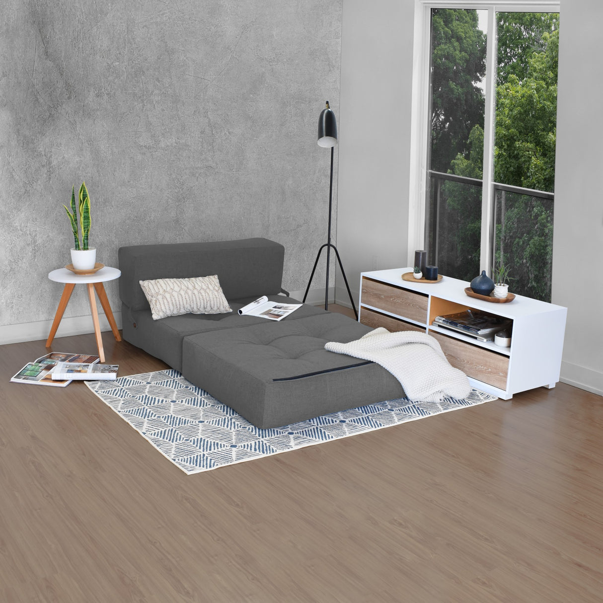 Sofá Cama Bosnia Gris Dicosta 102x78cm de Un Puesto sin Apoya Brazos