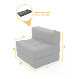 Sofá Cama Bosnia Gris Dicosta 102x78cm de Un Puesto sin Apoya Brazos