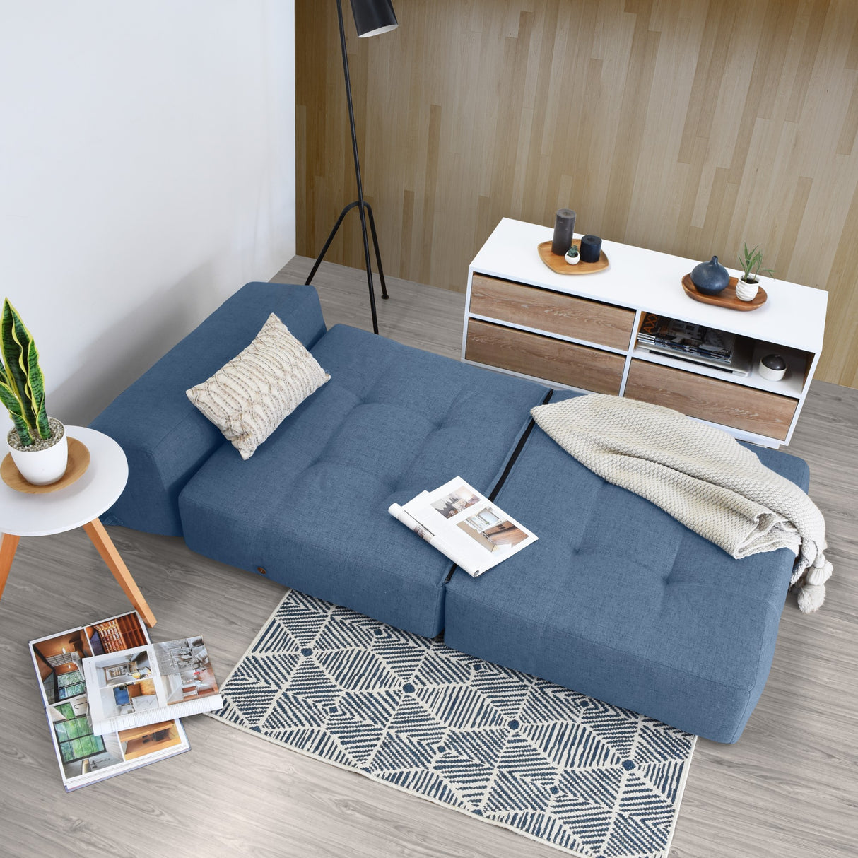 Sofá Cama Bosnia Índigo Dicosta 102x78cm de Un Puesto sin Apoya Brazos