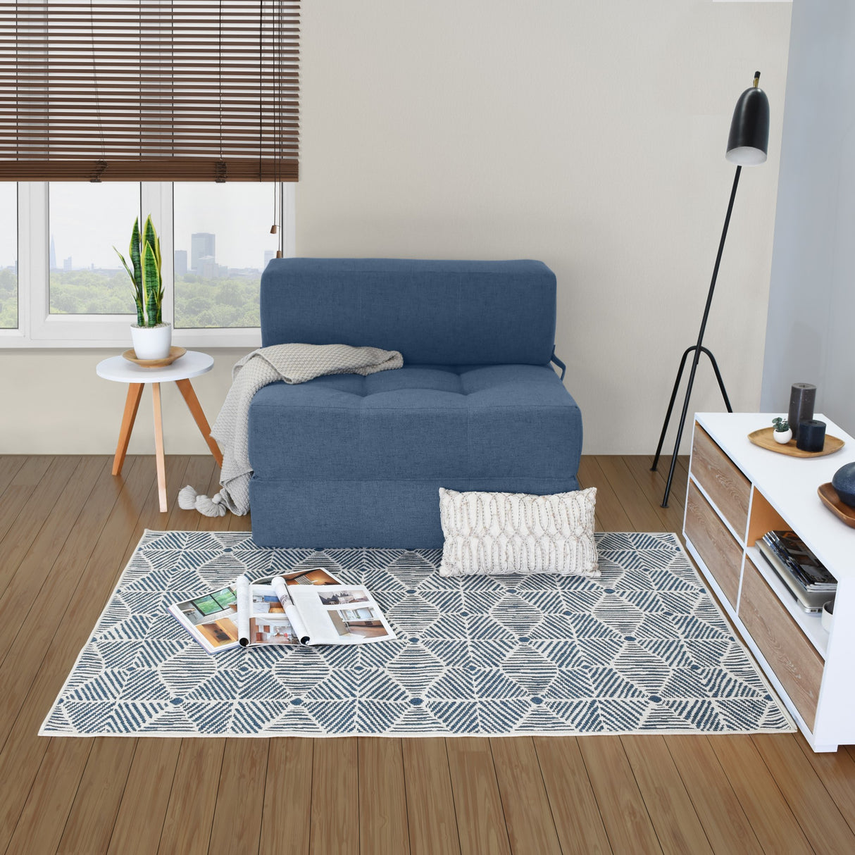 Sofá Cama Bosnia Índigo Dicosta 102x78cm de Un Puesto sin Apoya Brazos