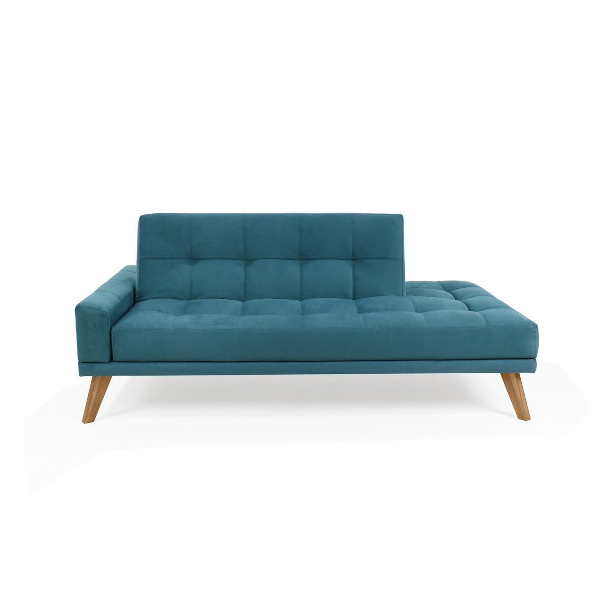 Sofá Cama Brunet Petróleo Denver y Matiz Caoba 198x84cm de Tres Puestos Reclinable sin Apoya Brazos