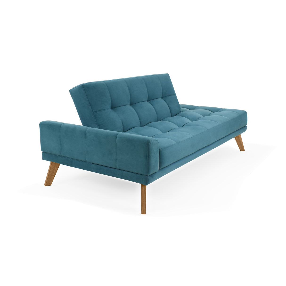 Sofá Cama Brunet Petróleo Denver y Matiz Caoba 198x84cm de Tres Puestos Reclinable sin Apoya Brazos
