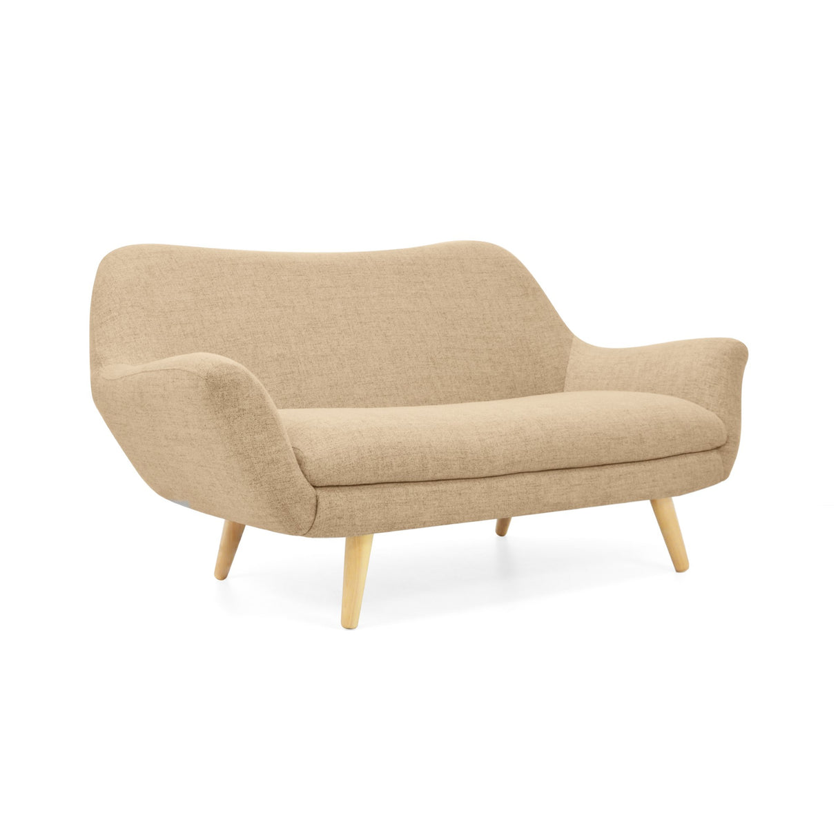 Sofá Cannes Beige Dicosta y Matiz Natural 136x85cm de Dos Puestos sin Apoya Brazos