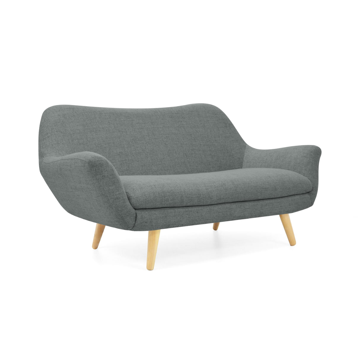 Sofá Cannes Gris Dicosta y Matiz Natural 136x85cm de Dos Puestos sin Apoya Brazos