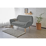 Sofá Cannes Gris Dicosta y Matiz Natural 136x85cm de Dos Puestos sin Apoya Brazos