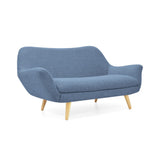 Sofá Cannes Índigo Dicosta y Matiz Natural 136x85cm de Dos Puestos sin Apoya Brazos