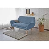 Sofá Cannes Índigo Dicosta y Matiz Natural 136x85cm de Dos Puestos sin Apoya Brazos