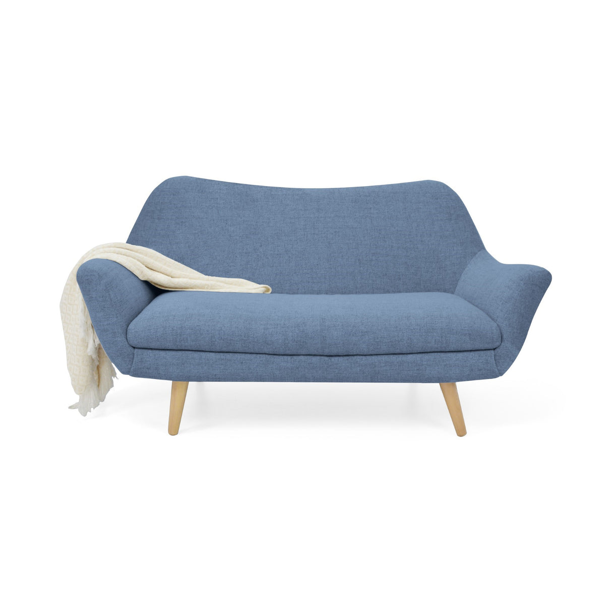 Sofá Cannes Índigo Dicosta y Matiz Natural 136x85cm de Dos Puestos sin Apoya Brazos
