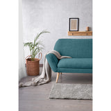 Sofá Cannes Petróleo Eureka y Matiz Natural 136x85cm de Dos Puestos sin Apoya Brazos